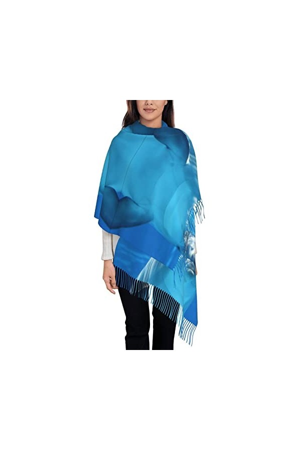 ASEELO Écharpe pour femme avec fleurs tropicales et corgi – Longue écharpe dhiver pashmina chaude pour femme, Tropical Fishe