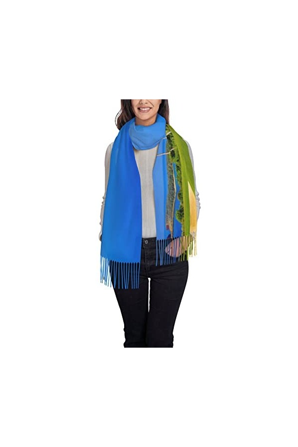 Écharpe dhiver cheval au crépuscule - Longue écharpe pashmina pour femme - Couverture chaude pour femme, Cœur romantique., t