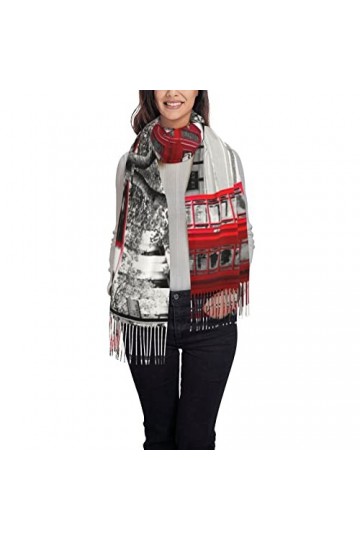 Écharpe dhiver avec papillon bleu – Longue écharpe pashmina pour femme – Couverture chaude pour femme, Papillon Bleu, taille