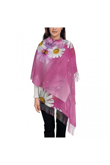 ASEELO Écharpe pour femme avec motif tournesol et drapeau américain - Longue écharpe pashmina dhiver chaude pour femme, Cute
