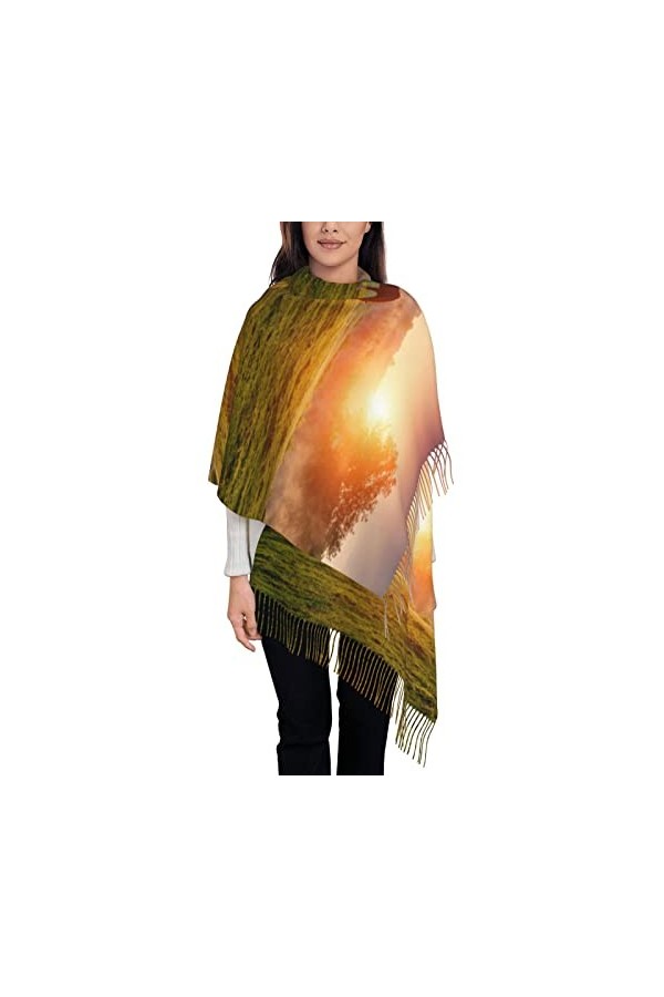 ASEELO Écharpe pour femme avec motif mur de briques industrielles - Longue écharpe pashmina dhiver chaude pour femme, Tulip 