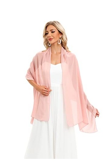 Dresstells Femme pashmina châle écharpe étole en mousseline polyester printemps/été,Blush,190cm×70cm