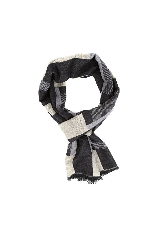 Sakkas 16134 - Cayla long Checker Box Lined design Patterned chaud Pashmina Shawl/Scarf - Gris - OS