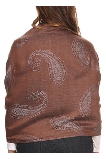 Sakkas 16117 - Reiley long et large imprimé floral patterened Fringe Pashmina Shawl/Scarf - Navy/Brown - OS