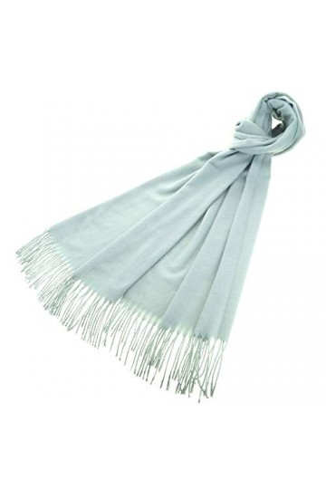 Meranu Pashmina London Écharpe pour femme chaude et douce unie - Coton/acrylique - 160 x 60 cm - XL, Bleu/bleu ciel, XXL