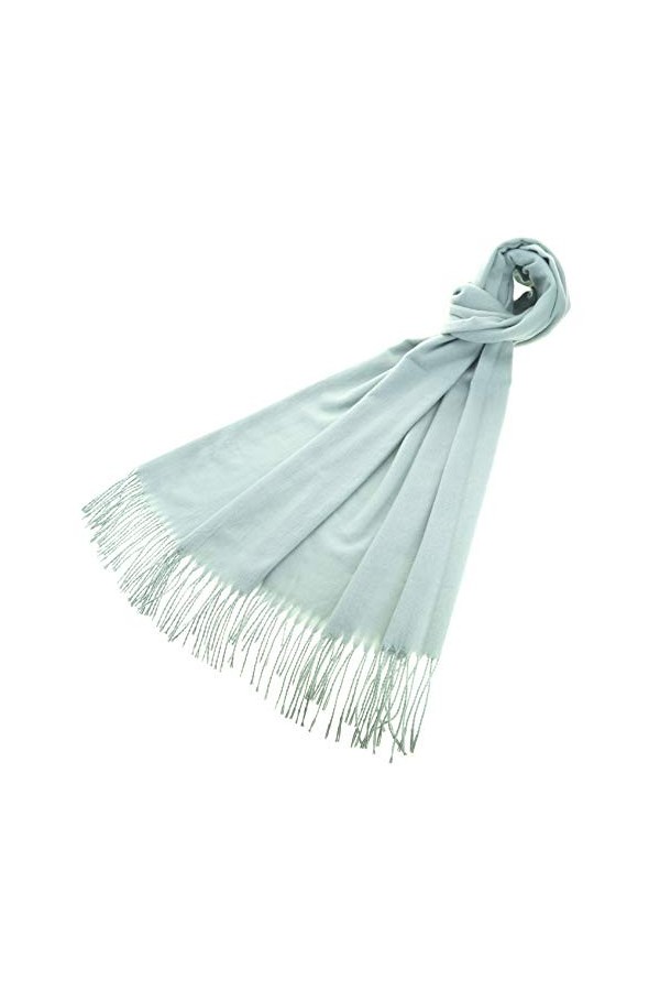 Meranu Pashmina London Écharpe pour femme chaude et douce unie - Coton/acrylique - 160 x 60 cm - XL, Bleu/bleu ciel, XXL