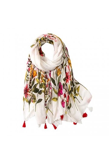 Ecroon Femmes Trendy cotton Imprimé Animal Echarpe Châle Wrap Élégant Long Pashmina Couverture Foulards Etoles P, One size 