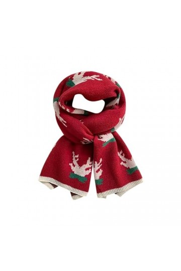 YWLINK Hiver Écharpe Femme Echarpe De Noël Tricoté Réversibles Renne Flocon De Neige Longue Chaud Pashmina Châle Etoles Épais