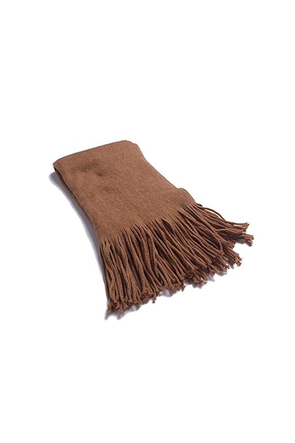 XYUAN Echarpes Et Foulards Femme,Hiver Chaud Écharpe Hommes Camel Longues Écharpes Dames Wrap Gland Châle Laine Artificielle 