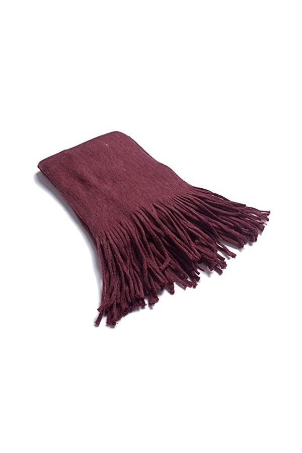 XYUAN Echarpes Et Foulards Femme,Hiver Chaud Écharpe Hommes Vin Rouge Longues Écharpes Dames Wrap Gland Châle Laine Artificie