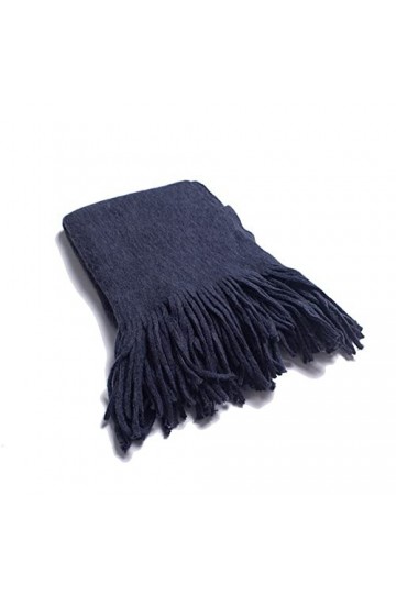 XYUAN Echarpes Et Foulards Femme,Hiver Chaud Écharpe Hommes Bleu Marine Longues Écharpes Dames Wrap Gland Châle Laine Artific