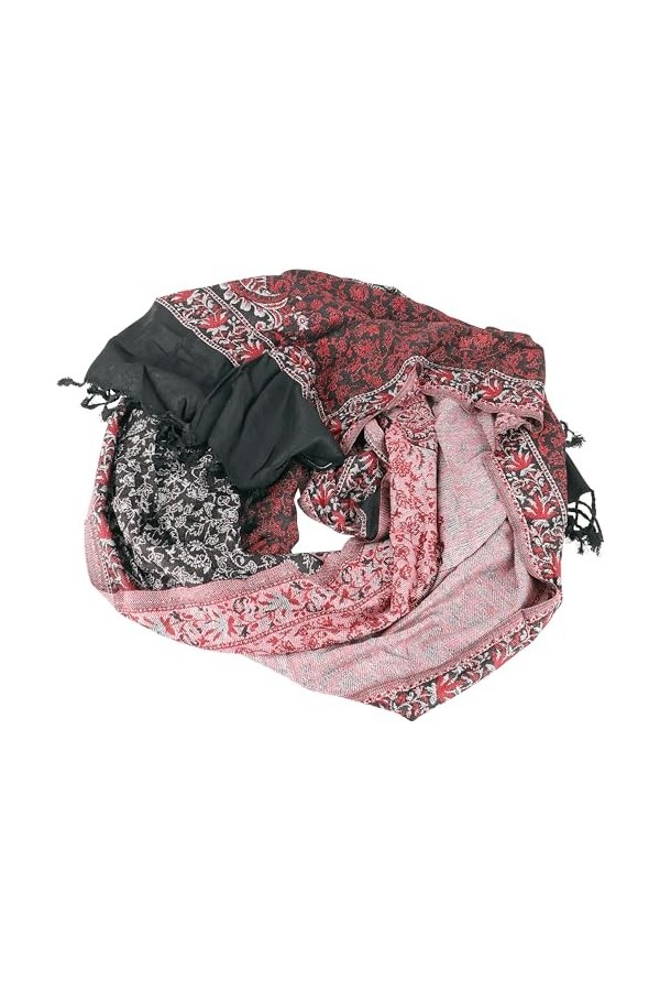 Guru-Boutique, Foulard Viscose Pashmina / étole Avec Motif Paisley, Rouge, Fibresynthétique, Size:Taille Unique, 180x70 cm, E