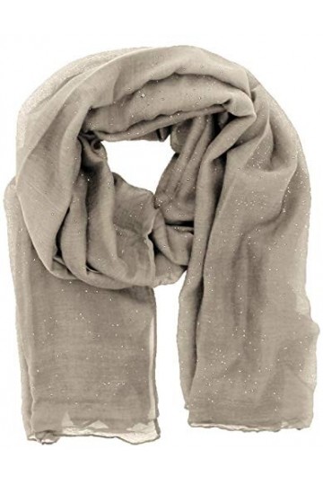 Etole Châle Pashmina Femme Cérémonie Fête Mariage pour Robe de soirée pailletée 100% Viscose Très Doux et Long 185 x 100cm Pl