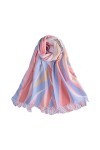 DNLKWGO Grande écharpe pashmina pour femme - Impression colorée - Toucher cachemire - Pour lhiver, multicolore, taille uniqu