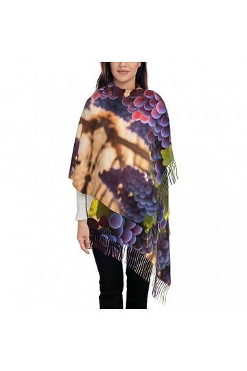 vacsAX Écharpe à franges pour femme - Châle élégant pour lautomne - Chaud et tendance - Cadeau parfait pour les femmes aimen