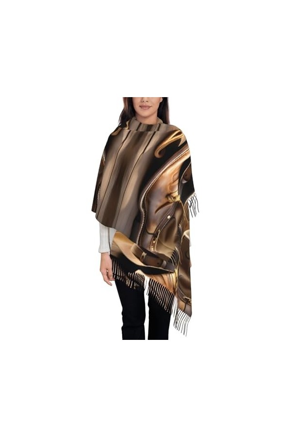 BrUgui Écharpe à franges pour femme – Châle en faux cachemire doux pour un look tendance et confortable – Cadeau pour femme C