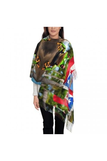 BrUgui Écharpe à franges pour femme - Châle en faux cachemire doux pour un look tendance et confortable - Cadeau pour femme -