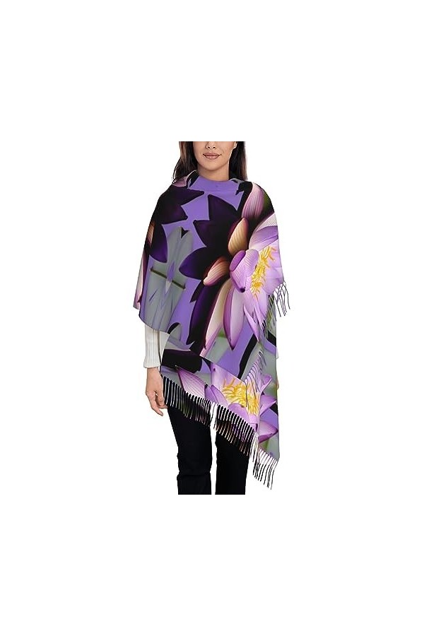 BrUgui Écharpe à franges pour femme - Châle en faux cachemire doux pour un look tendance et confortable - Cadeau pour femme -