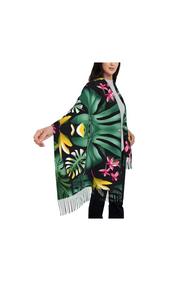 BrUgui Écharpe à franges pour femme – Châle en faux cachemire doux pour un look tendance et confortable – Cadeau pour femmes 