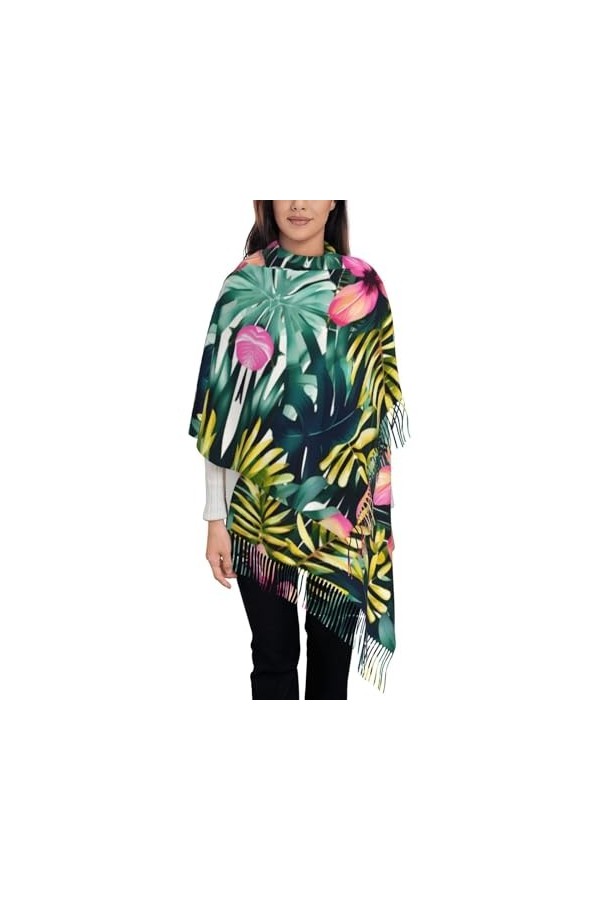 Écharpe à franges pour femme – Châle en faux cachemire doux pour un look tendance et confortable – Cadeau pour femme bateau V