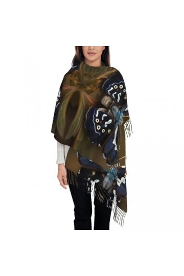 BrUgui Écharpe à franges pour femme – Châle en faux cachemire doux pour un look tendance et confortable – Cadeau pour femme d