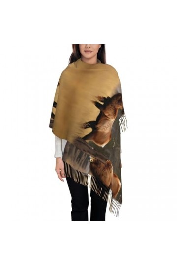 BrUgui Écharpe à franges pour femme – Châle en faux cachemire doux pour un look tendance et confortable – Cadeau pour femme c