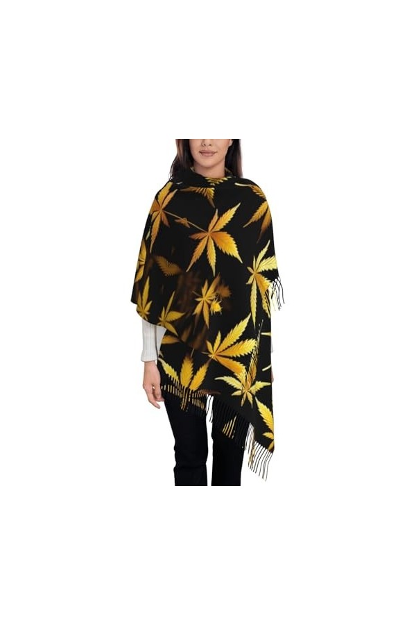 Écharpe à franges pour femme – Châle en faux cachemire doux pour un look tendance et confortable – Cadeau pour femme mignon c