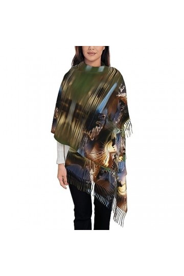 BrUgui Écharpe à franges pour femme – Châle en faux cachemire doux pour un look tendance et confortable – Cadeau pour femme t