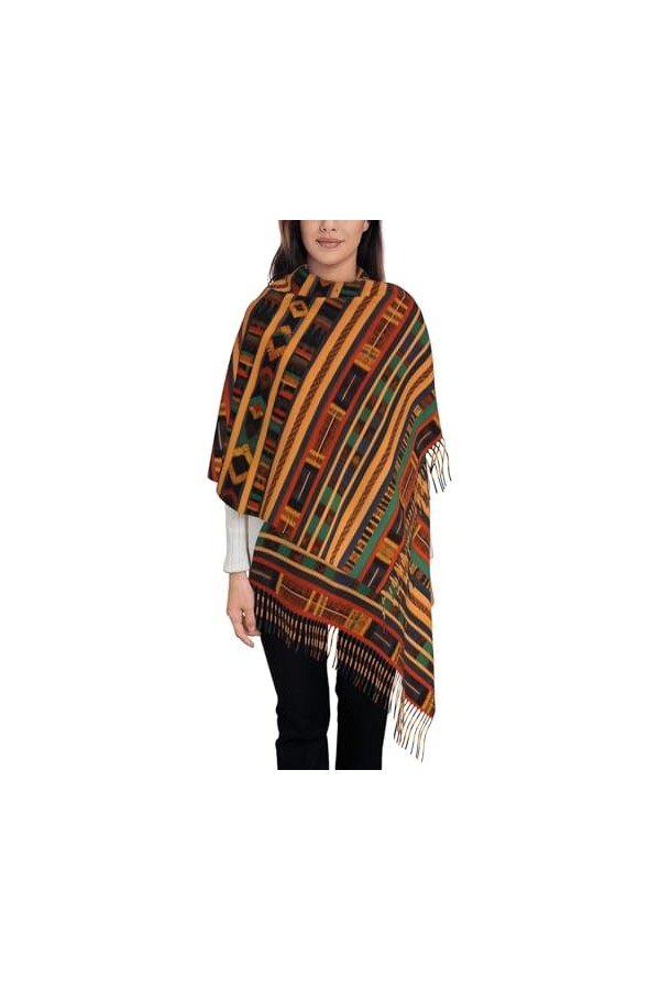 BrUgui Écharpe à franges pour femme – Châle en faux cachemire doux pour un look tendance et confortable – Cadeau pour femme t