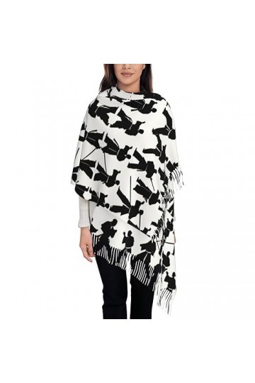 BrUgui Écharpe à franges pour femme – Châle en faux cachemire doux pour un look tendance et confortable – Cadeau pour femme i