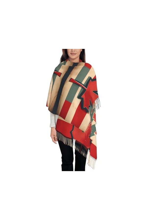 BrUgui Écharpe à franges pour femme – Châle en faux cachemire doux pour un look tendance et confortable – Cadeau pour femme i