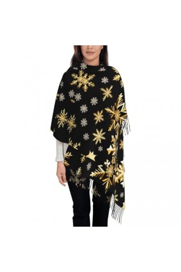 BrUgui Écharpe à franges pour femme – Châle en faux cachemire doux pour un look tendance et confortable – Cadeau pour femme H