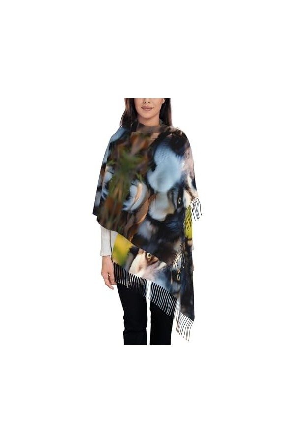 BrUgui Écharpe à franges pour femme – Châle en faux cachemire doux pour un look tendance et confortable – Cadeau pour femmes 