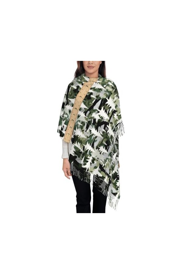 BrUgui Écharpe à franges pour femme – Châle en faux cachemire doux pour un look tendance et confortable – Cadeau pour femme m