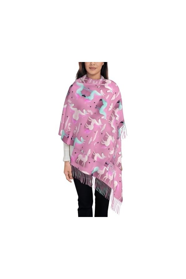 BrUgui Écharpe à franges pour femme – Châle en faux cachemire doux pour un look tendance et confortable – Cadeau pour les chi