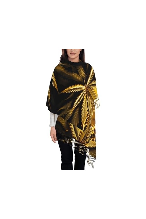 BrUgui Écharpe à franges pour femme – Châle en faux cachemire doux pour un look tendance et confortable – Cadeau pour collect