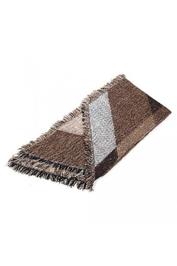 MEIBAOGE Large Oversize Pashmina Écharpe Couverture Bloc De Couleur Gland Chaud Châle Wrap Poncho, Écharpe dhiver-Café