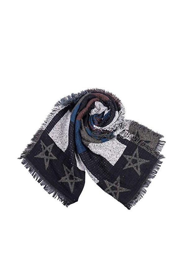 YUANCHENG Écharpe Femme Patchwork Écharpe Pashmina Châle Wrap Écharpe Couverture Châles et Wraps, Noir, Taille Unique
