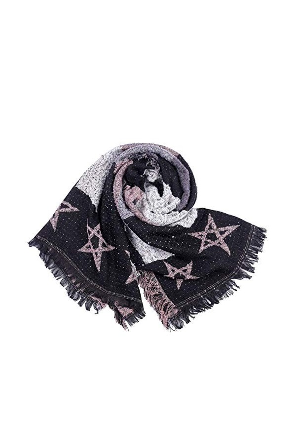 YUANCHENG Écharpe Femme Patchwork Écharpe Pashmina Châle Wrap Écharpe Couverture Châles et Wraps, Noir, Taille Unique