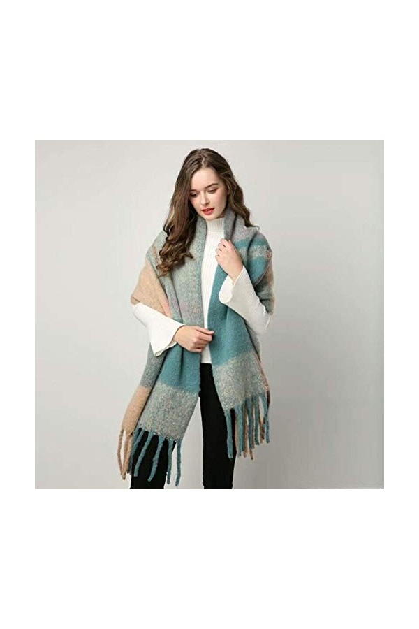 UKKD écharpe Foulard Femme Écharpe Automne Hiver Mode Monochrome Pashmina Écharpes Chauds Tassel Hijab Écharpe,Je