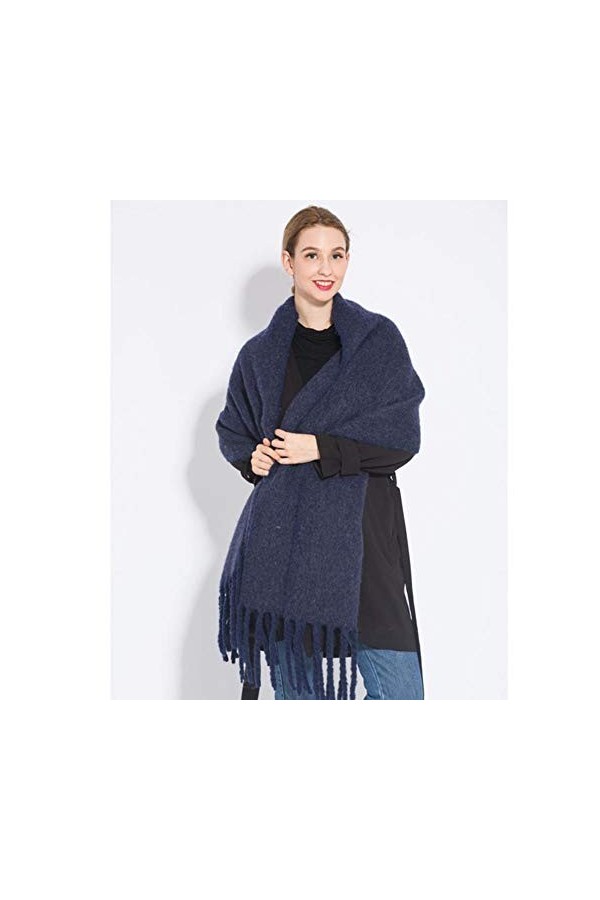 UKKD écharpe Foulard Femme Écharpe Automne Hiver Mode Monochrome Pashmina Écharpes Chauds Tassel Hijab Écharpe,Je