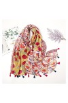 ZZLLFF Floral Tassel Viscose Châle Écharpe Ladelle Wrap Pashmina Sole Hijab Color : 18, Size : 180 * 90Cm 