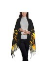 ASEELO Écharpe au toucher cachemire – Écharpes légères papillon et tournesol pour femmes, grands châles et écharpes, Papillon