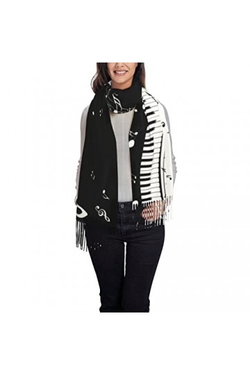 ASEELO Écharpe toucher cachemire – Écharpe légère en peau de serpent noire et blanche pour femme, grands châles et écharpes, 