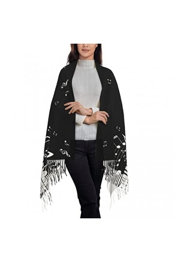 ASEELO Écharpe toucher cachemire – Écharpe légère en peau de serpent noire et blanche pour femme, grands châles et écharpes, 