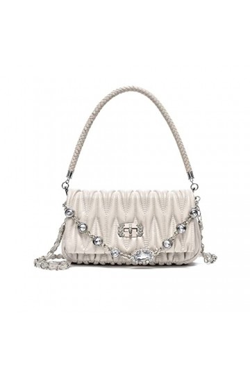 NICOLE & DORIS Petit Sac Bandoulière Chaîne Sac à Main Femme Sac Soirée Elégant Sac Cartable Sacs Portés Main en Cuir PU Sac 