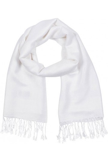 Sakkas 70" x 28" souple Pashmina Feel varié Paisley Conception châle/Wrap/Stole - White