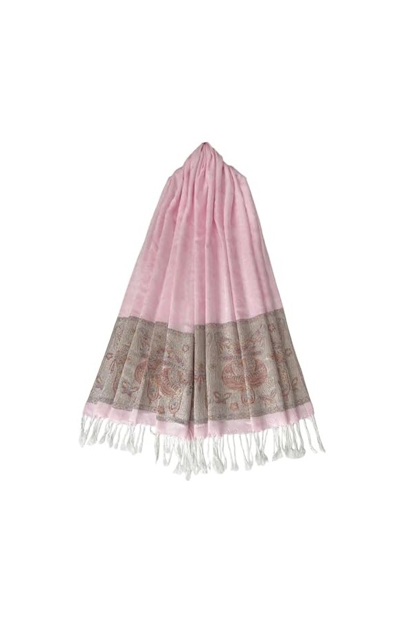 GFM® Motif papillon - Écharpe imprimée ou écharpe style pashmina BF , BF31-BGLB-Rose, L