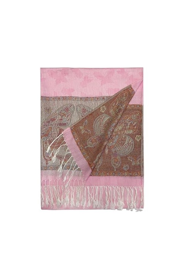 GFM® Motif papillon - Écharpe imprimée ou écharpe style pashmina BF , BF31-BGLB-Rose, L