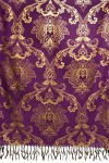 LissKiss Gold Lotus Flower Print On Purple Pashmina Feel With Tassels - Violet ?charpe Taille Unique 70cm x 180cm 